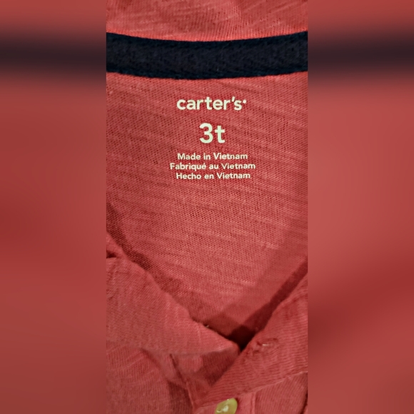 Carter's Coral Colored Boys' Polo Shirt Sz 3T - Picture 3 of 3